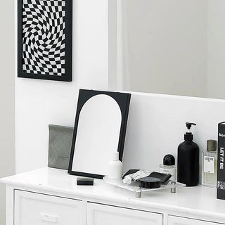 Arched Iron Tabletop Wall Mounted Mirror