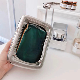 Ceramic Three-Tier Chubby Tissue Case Silver