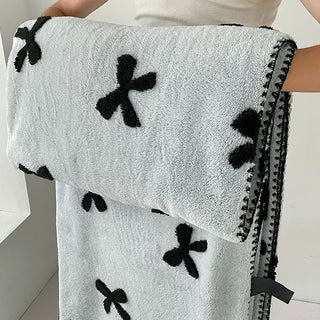 Blue Ribbon Pattern Stitch Blanket 150x200cm Lap Blanket