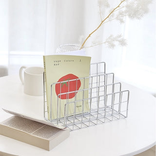 Stainless steel wire magazine rack storage book stand