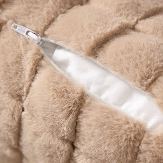 Rich Faux Fur Grid Cushion Cover  45 x 45 cm