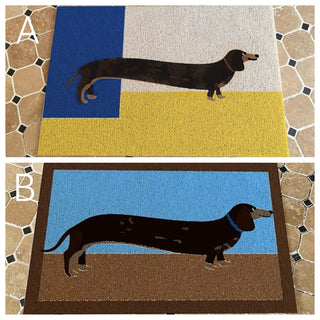 Dachshund Mix Color Door Mat 50 x 75 cm for removing mud and dogs.