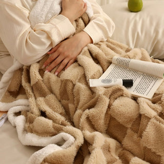 Argyle pattern blanket single size 150 x 200 cm blanket for protection against air conditioning.