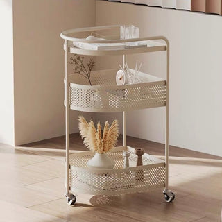 Caster-equipped Arch Three-Tier Storage Wagon  Side Table