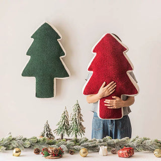 Christmas tree-shaped cushion