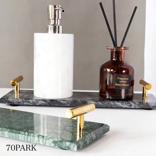 Marble Gold Handle Slim Accessory Tray