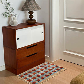 Retro pattern absorbent door entrance mat 50 x 80 cm bath mat non-slip.