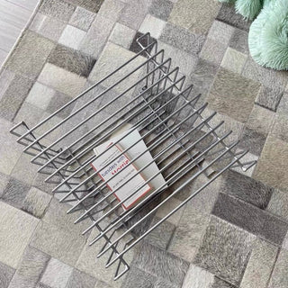 Silver Metal Storage Rack Side Table Magazine Rack Wire Cube