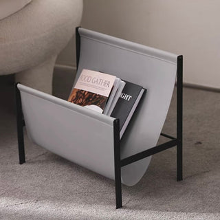 PU Leather Black Frame Magazine Rack  Storage
