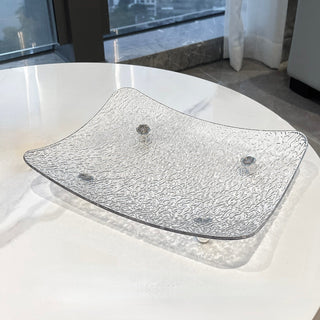 Wavy pattern large tray with legsin  for storage.