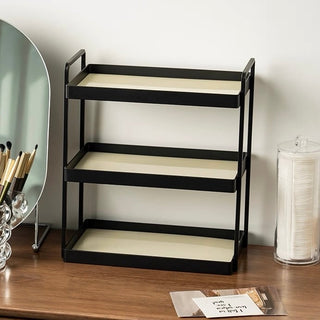 Black Frame Three-Tier Storage Display Rack  Monotone