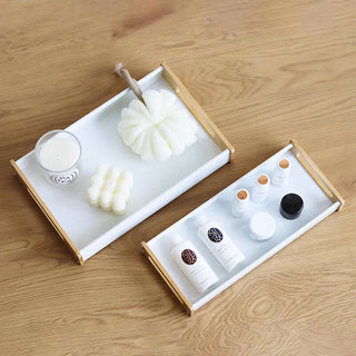 Bamboo Handle Storage Tray Set of 2