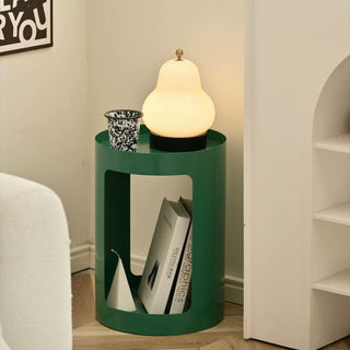 Iron Round Open Storage Cylindrical Side Table