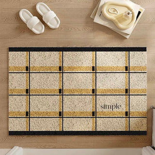 Grid Check Pattern Entrance Mat  50 x 80 cm Mud Removal