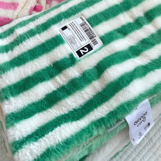 Wide Stripe Pattern Fluffy Soft Blanket  150 x 200 cm Blanket Throw