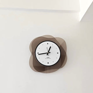 Brown Acrylic Curved Layered Clock Wall Clock