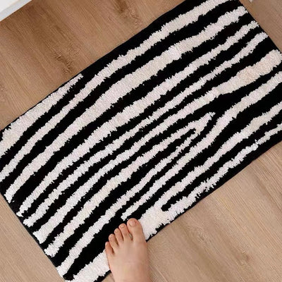 Striped Zebra Pattern Monotone Door Mat 40x70