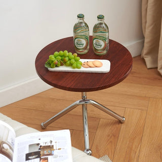 Silver Twist Leg Round Mini Side Table