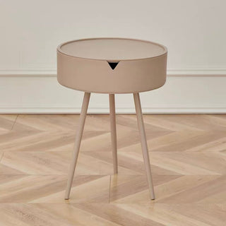 Storage-equipped Simple Round Side Table   in