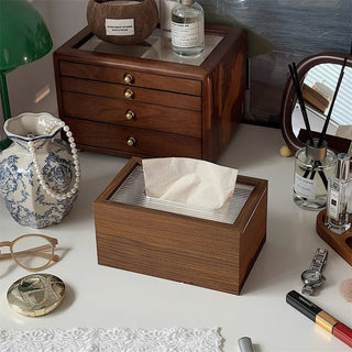 Thimble Wood Clear Acrylic Tissue Case Tissue Box