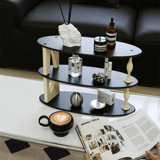 Retro Asymmetrical Design Three-Tier Storage Display Rack