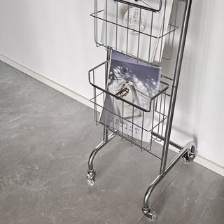 Castered Vertical Magazine Rack Storage Display
