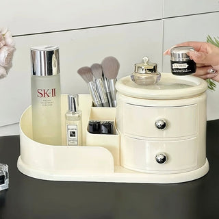 360 Degree Rotating Monotone Drawer Storage Cosmetic Box  Multi-purpose Rack