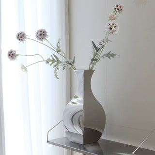 Mirror-finish stainless steel flower vase silver vase mirror finish
