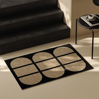 Oval Geometric Pattern Entrance Mat 50x80 Mud Removal Mat