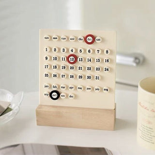 Wood Stand Desktop Mini Board Perpetual Calendar