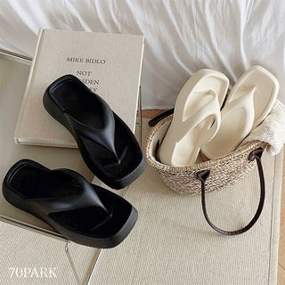 Square Toe Thong Sandals   Room Shoes