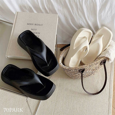 Square Toe Thong Sandals   Room Shoes