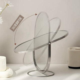 Adjustable Angle Oval Tabletop Mirror Mirror with Stand