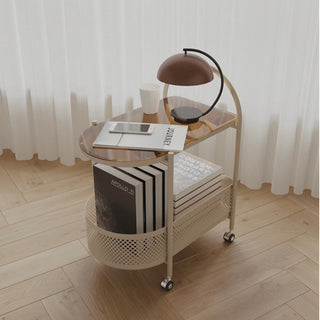 Wagon with casters basket side tablein
