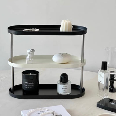 Monotone Oval Tray Three-Tier Storage Rack