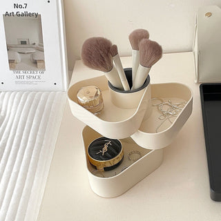 Triangle Three-Tier Sliding Brush Stand Pen Holder