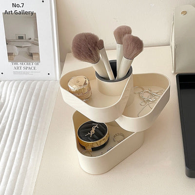 Triangle Three-Tier Sliding Brush Stand Pen Holder