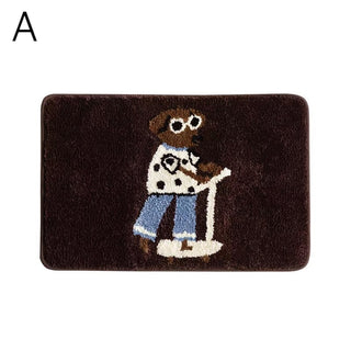 Kickboard Dog Message Entrance Mat  40x60cm Dachshund Rug Washable