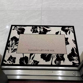 Modern floral pattern entrance mat 50x80 mud-removing mat