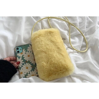 Color Faux Fur Smartphone Shoulder Bag