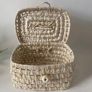 Picnic basket with lid storage basket bag
