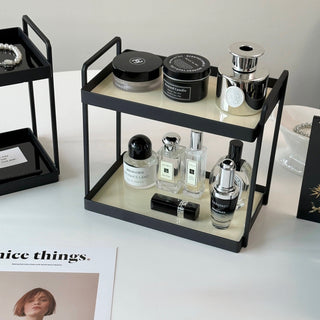 Black Frame Two-Tier Storage Display Rack