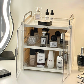 Large Capacity Clear Cream Cosmetic Box  Makeup Box Drawer