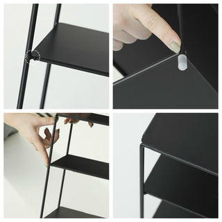 Iron Simple Three-Tier Display Rack Black