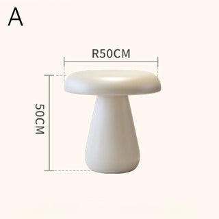 Mushroom motif monochrome side tablein  round table mushroom