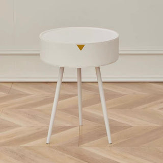 Storage-equipped Simple Round Side Table   in