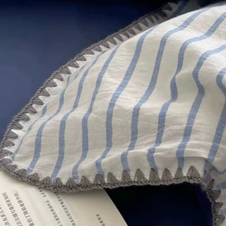 Stitch Color Stripe Cotton Duvet Cover Set