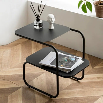 Iron Frame Two-Tier Side Table  Storage Rack Coffee Table