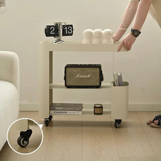 Caster-equipped cabinet side tablein  wagon