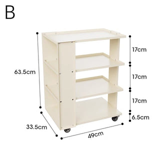 Wheeled Four-Tier Rack Side Table